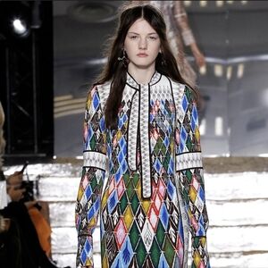 Peter Pilotto Multicolor Diamond-Print High-Low Dress